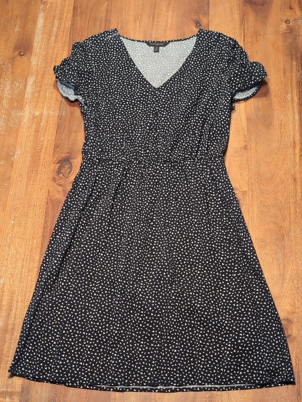 Banana Republic Black Dress with White Dot Print